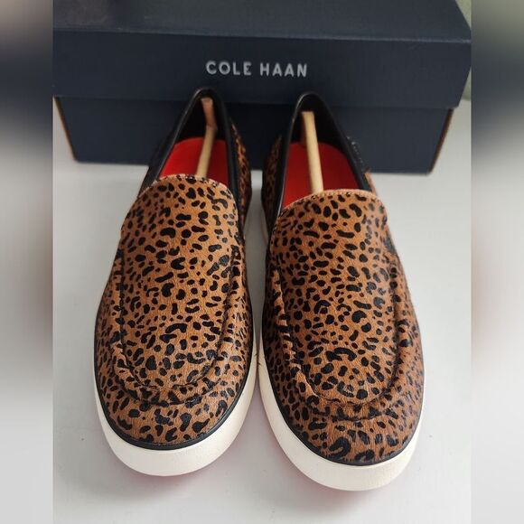 NEW Cole Haan Cheetah Print Loafer Shoes Size 6B Women's - Picture 1 of 6
